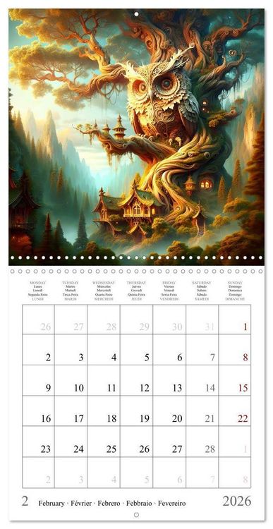 Produktbild: Habitat des chouettes (Calendrier mural carr&eacute; 2026 30x30 cm) Calendrier double avec une page pour vos prises de notes
