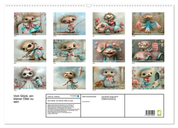 Produktbild: Vom Gl&uuml;ck, ein kleiner Otter zu sein (Wandkalender 2027 DIN A2 quer), CALVENDO Monatskalender
