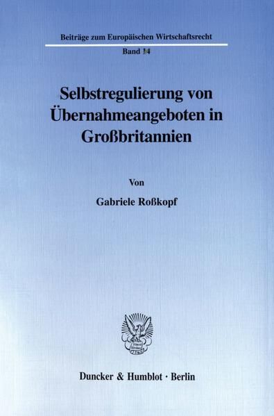 Produktbild: Selbstregulierung von &Uuml;bernahmeangeboten in Gro&szlig;britannien.