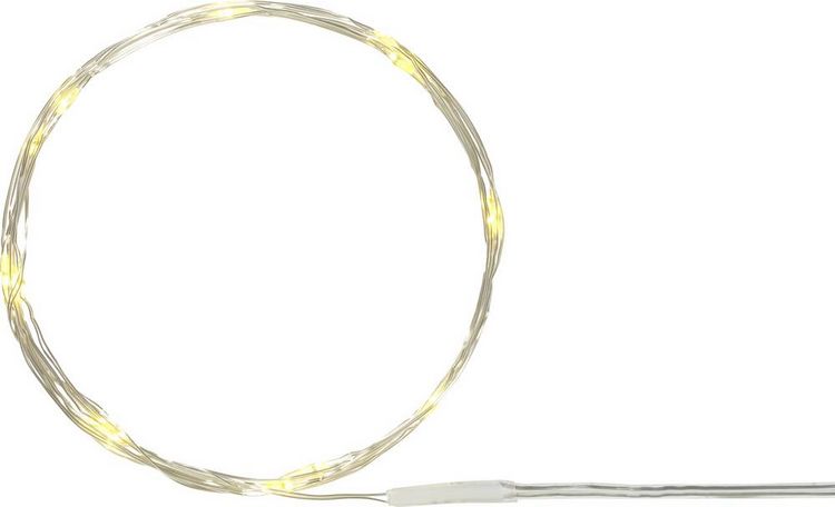 Produktbild: Sygonix SY-4722046 Mini-Lichterkette Innen batteriebetrieben Anzahl Leuchtmittel 20 LED Warmwei&szlig; Beleuchtete L&auml;nge: 2.2 m Timer