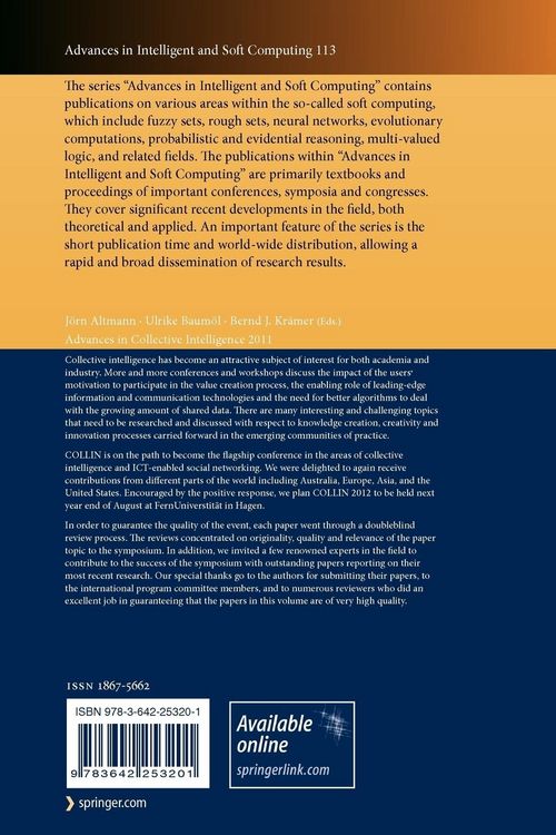 Produktbild: Advances in Collective Intelligence 2011