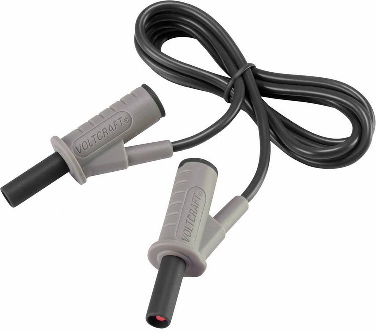 Produktbild: VOLTCRAFT MSB-501 Sicherheits-Messleitung Lamellenstecker 4 mm Lamellenstecker 4 mm 1.00 m Schwarz 1 St.