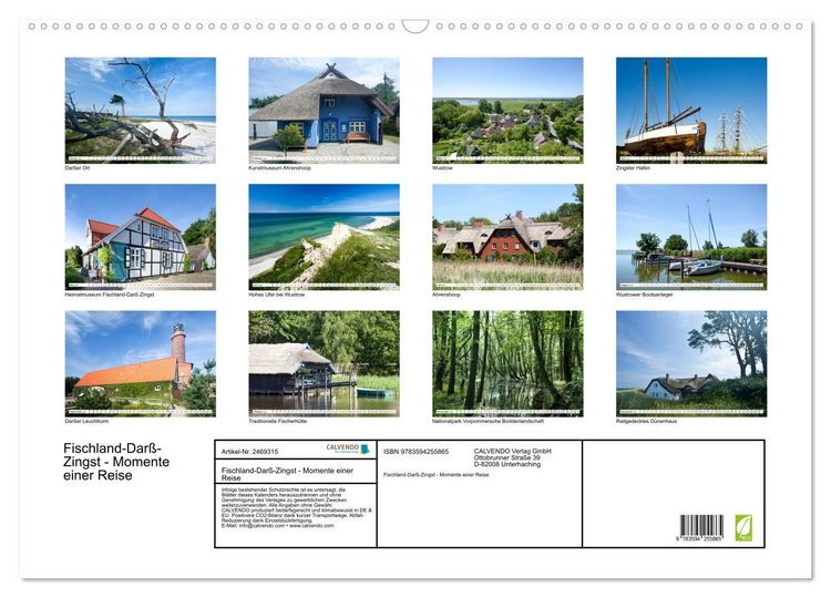 Produktbild: Fischland-Dar&szlig;-Zingst - Momente einer Reise (Wandkalender 2027 DIN A2 quer), CALVENDO Monatskalender