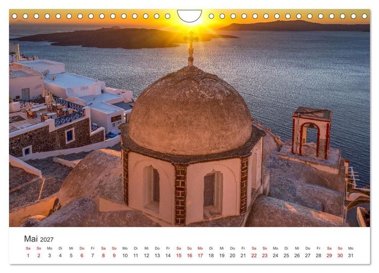 Produktbild: Santorini Fira & Firostefani (Wandkalender 2027 DIN A4 quer), CALVENDO Monatskalender