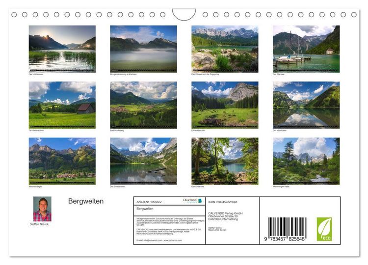 Produktbild: Bergwelten (Wandkalender 2026 DIN A4 quer), CALVENDO Monatskalender
