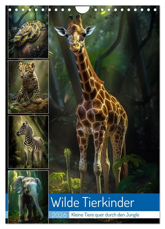 Produktbild: Wilde Tierkinder (Wandkalender 2026 DIN A4 hoch), CALVENDO Monatskalender
