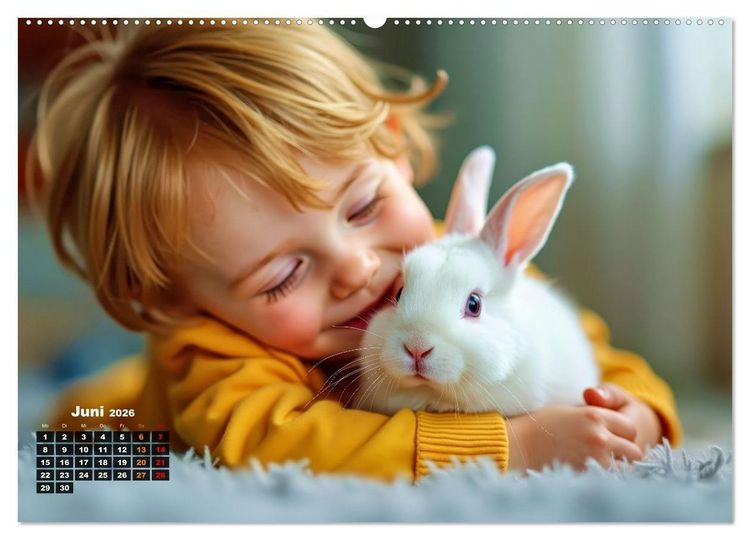 Produktbild: Kuschelige Kaninchen (Wandkalender 2026 DIN A2 quer), CALVENDO Monatskalender
