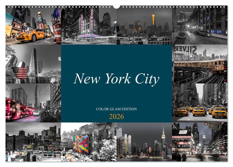 Produktbild: New York City - Color Glam Edition (Wandkalender 2026 DIN A2 quer), CALVENDO Monatskalender