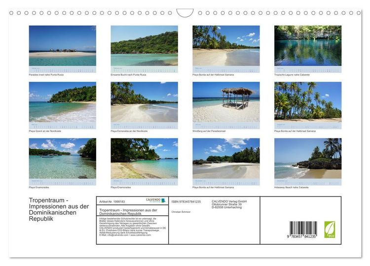 Produktbild: Tropentraum - Impressionen aus der Dominikanischen Republik (Wandkalender 2026 DIN A3 quer), CALVENDO Monatskalender