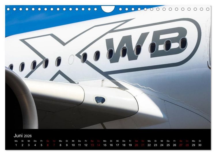 Produktbild: Airbus A350 Hautnah (Wandkalender 2026 DIN A4 quer), CALVENDO Monatskalender