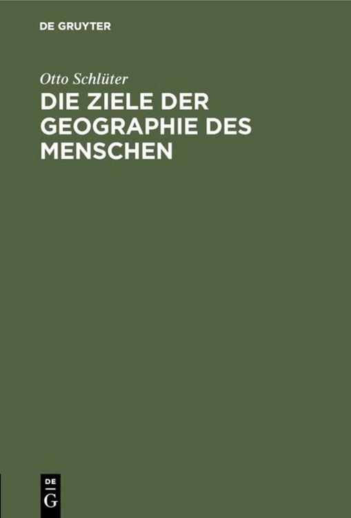 Produktbild: Die Ziele der Geographie des Menschen