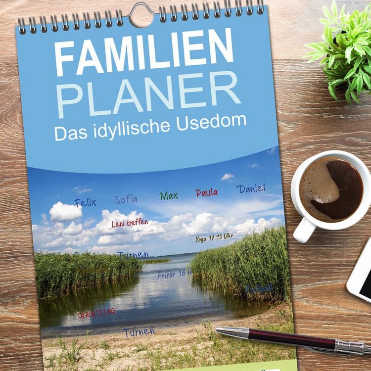 Produktbild: Familienplaner 2026 - Das idyllische Usedom mit 5 Spalten (Wandkalender, 21 x 45 cm) CALVENDO
