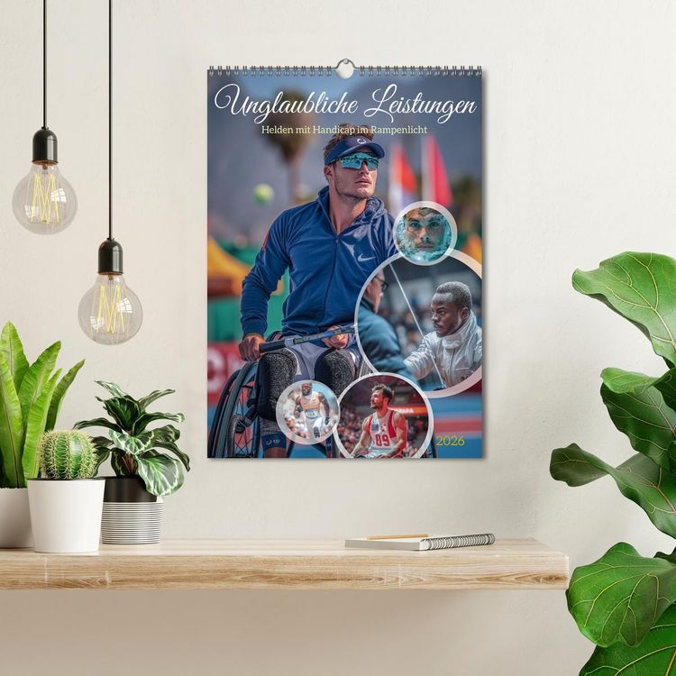 Produktbild: Unglaubliche Leistungen - Helden mit Handicap im Rampenlicht (Wandkalender 2026 DIN A3 hoch), CALVENDO Monatskalender