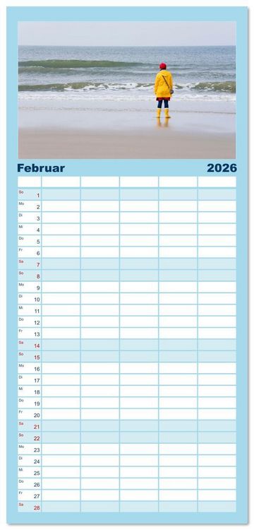 Produktbild: Familienplaner 2026 - Buntes und bl&uuml;hendes Borkum mit 5 Spalten (Wandkalender, 21 x 45 cm) CALVENDO