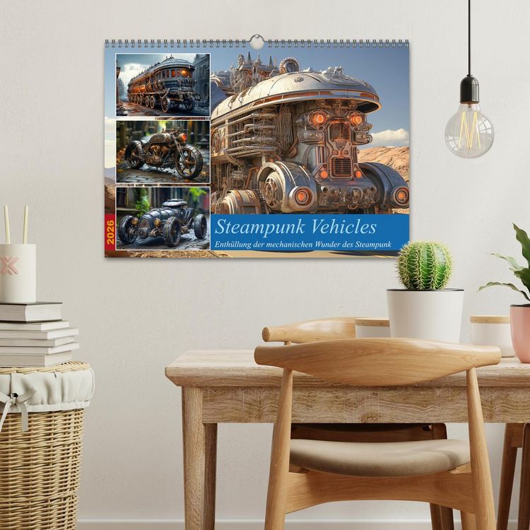 Produktbild: Steampunk Vehicles (Wandkalender 2026 DIN A3 quer), CALVENDO Monatskalender