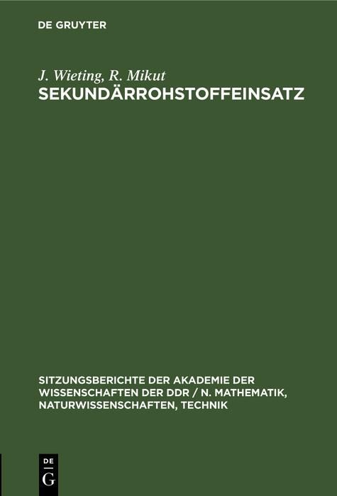 Produktbild: Sekund&auml;rrohstoffeinsatz