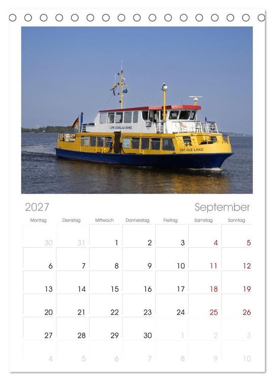 Produktbild: Tischplaner 2027 - Das Alte Land und die Elbe. Auf dem Weg zur Flussm&uuml;ndung (A5 Tischkalender zum Aufstellen) CALVENDO