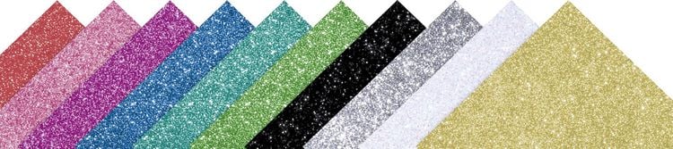 Produktbild: Folia Moosgummi GLITTER/BASIC 20x29cm 10 Blatt farbig