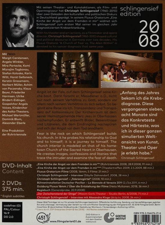 Produktbild: Eine Kirche der Angst vor dem Fremden in mir [2 DVDs]