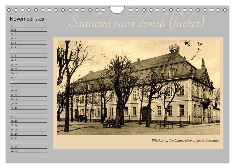 Produktbild: Saarland - vunn domols (frieher) (Wandkalender 2026 DIN A4 quer), CALVENDO Monatskalender