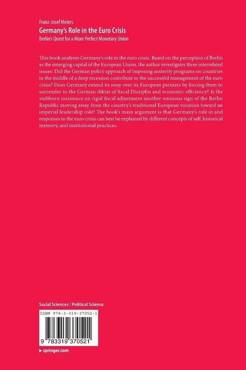 Produktbild: Germany&rsquo;s Role in the Euro Crisis