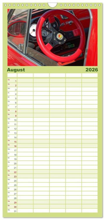 Produktbild: Familienplaner 2026 - Cinquecento Der kleine Italiener - 60 Jahre zeitloses Kultobjekt mit 5 Spalten (Wandkalender, 21 x 45 cm) CALVENDO