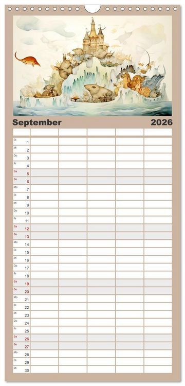 Produktbild: Familienplaner 2026 - Ein Besuch in fernen Universen mit 5 Spalten (Wandkalender, 21 x 45 cm) CALVENDO