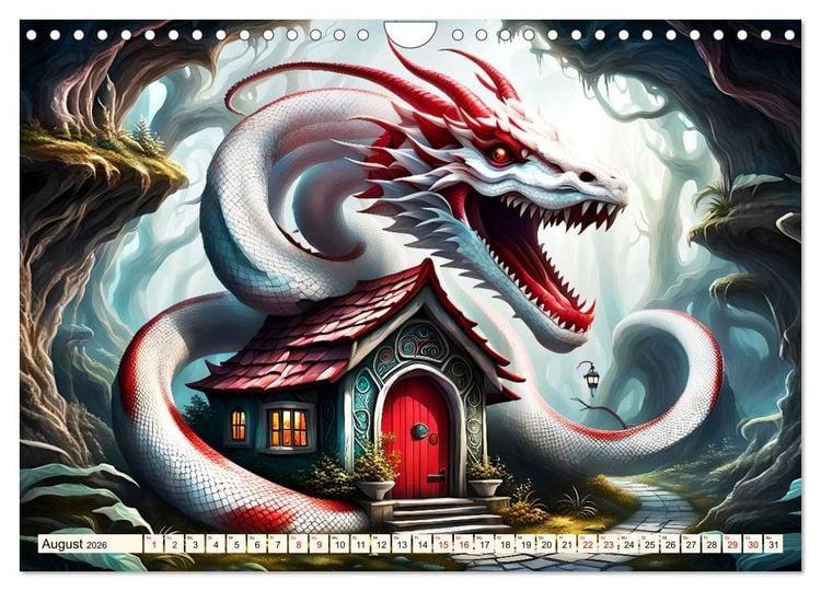 Produktbild: Drachenschlangen W&auml;chter (Wandkalender 2026 DIN A4 quer), CALVENDO Monatskalender