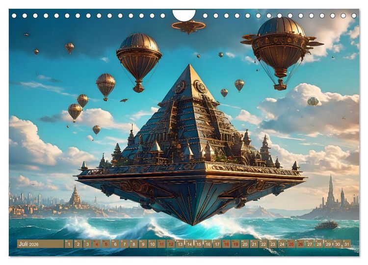 Produktbild: Steampunk Pyramidenwelt (Wandkalender 2026 DIN A4 quer), CALVENDO Monatskalender