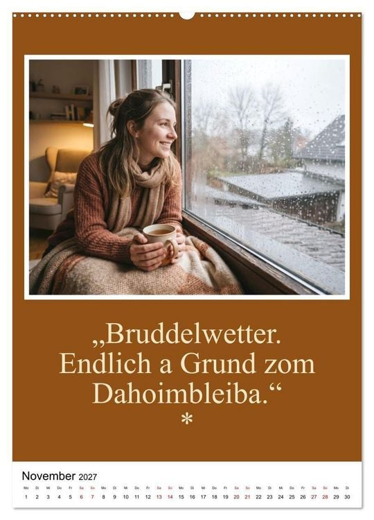 Produktbild: Schw&auml;bische Mundart - A Brezl ohne Salz isch wie a Dag ohne Bruddla (hochwertiger Premium Wandkalender 2027 DIN A2 hoch), Kunstdruck in Hochglanz