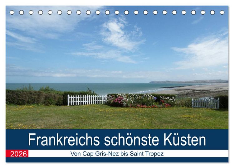 Produktbild: Frankreichs sch&ouml;nste K&uuml;sten (Tischkalender 2026 DIN A5 quer), CALVENDO Monatskalender