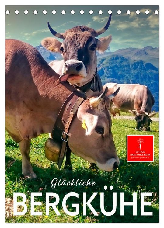 Produktbild: Gl&uuml;ckliche Bergk&uuml;he (Tischkalender 2026 DIN A5 hoch), CALVENDO Monatskalender