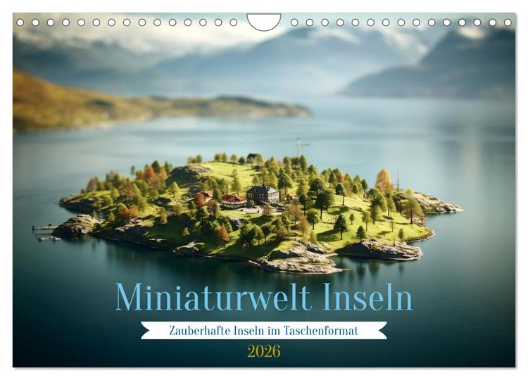 Produktbild: Miniaturwelt Inseln (Wandkalender 2026 DIN A4 quer), CALVENDO Monatskalender