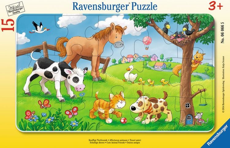 Produktbild: Rahmenpuzzle Ravensburger Knuffige Tierfreunde 15 Teile