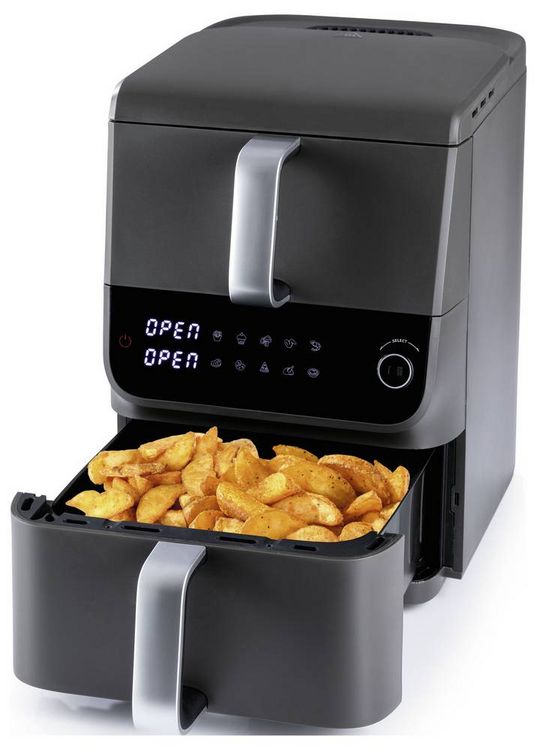 Produktbild: GourmetMaxx 16404 Hei&szlig;luft-Fritteuse 10l 2500W Antihaftbeschichtung, BPA-frei, Cool-Touch-Geh&auml;use, digitaler Timer, Grillfunktion