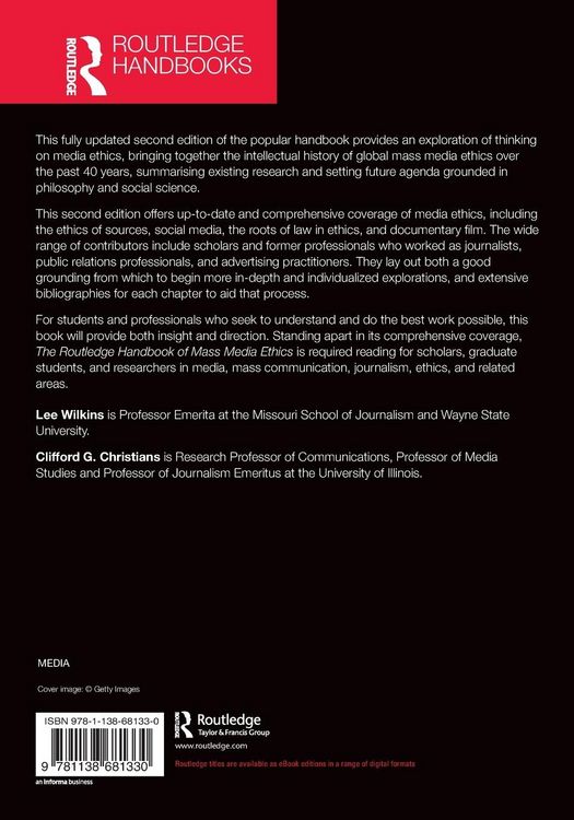 Produktbild: The Routledge Handbook of Mass Media Ethics