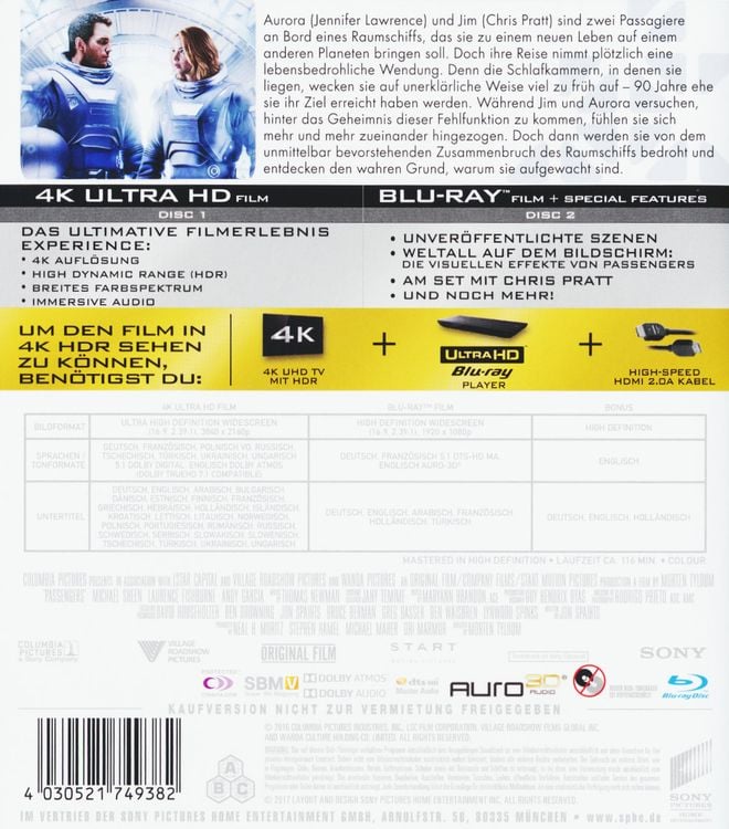 Produktbild: Passengers (+ Blu-ray)