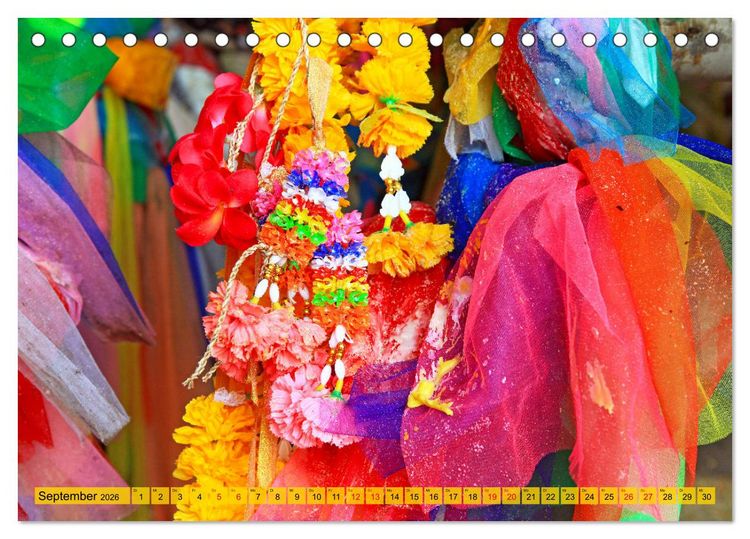 Produktbild: Farbenfrohes Thailand (Tischkalender 2026 DIN A5 quer), CALVENDO Monatskalender