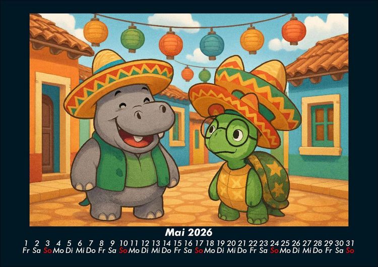 Produktbild: Sash & Taz - Abenteuer in Mexiko 2026 Fotokalender DIN A5