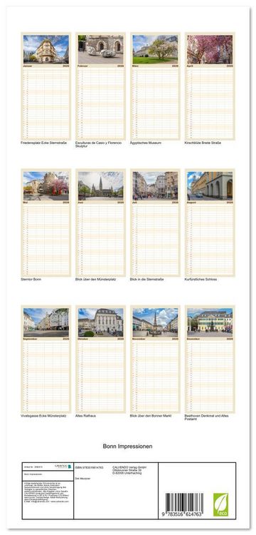 Produktbild: Familienplaner 2026 - Bonn Impressionen mit 5 Spalten (Wandkalender, 21 x 45 cm) CALVENDO