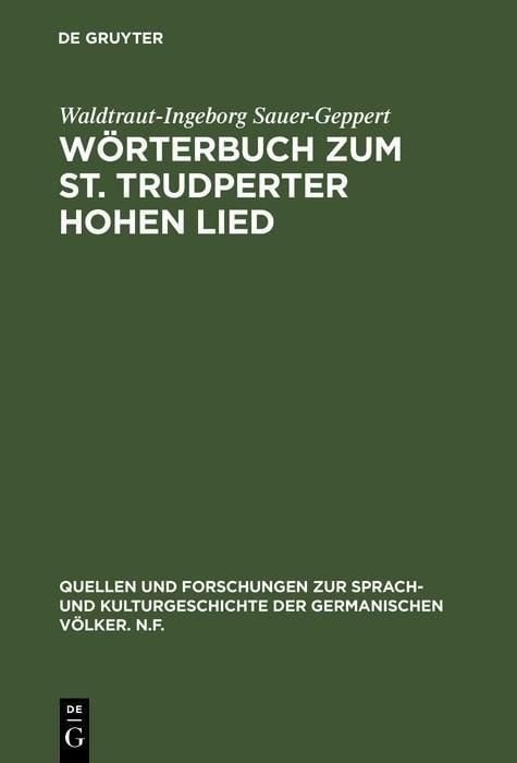 Produktbild: W&ouml;rterbuch zum St. Trudperter Hohen Lied