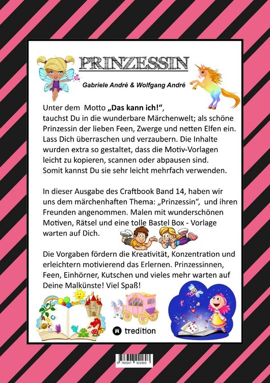Produktbild: Craftbook - Prinzessin - Kutsche - Einhorn - Pferde - Schloss - Feen - Nixen - Elfen - R&auml;tsel - Malen - Basteln