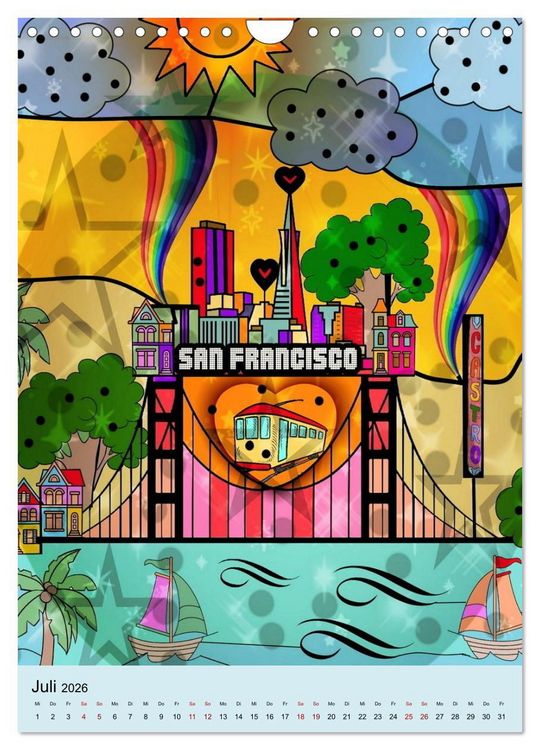 Produktbild: United States Pop Art von Nico Bielow (Wandkalender 2026 DIN A4 hoch), CALVENDO Monatskalender