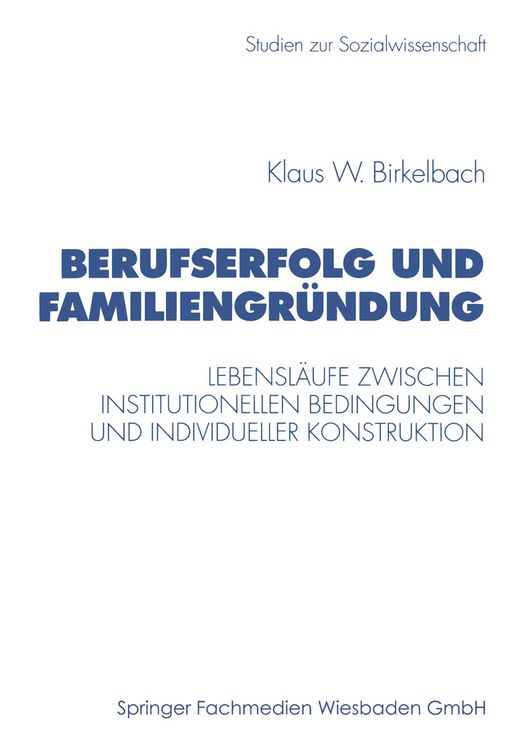 Produktbild: Berufserfolg und Familiengr&uuml;ndung
