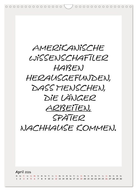 Produktbild: Spr&uuml;chekalender. Witziges f&uuml;rs B&uuml;ro (Wandkalender 2026 DIN A3 hoch), CALVENDO Monatskalender