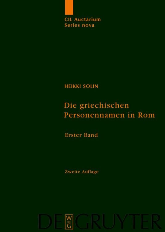 Produktbild: Die griechischen Personennamen in Rom