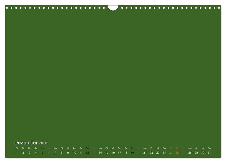 Produktbild: Bastelkalender - dunkel Gr&uuml;n (Wandkalender 2026 DIN A3 quer), CALVENDO Monatskalender