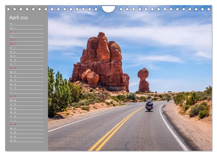 Produktbild: Biker Paradies - Die Canyons der USA (Wandkalender 2026 DIN A4 quer), CALVENDO Monatskalender