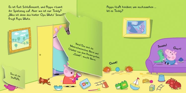 Produktbild: Peppa Pig: Wo ist Peppas Teddy? Mein Gutenacht-Klappenbuch