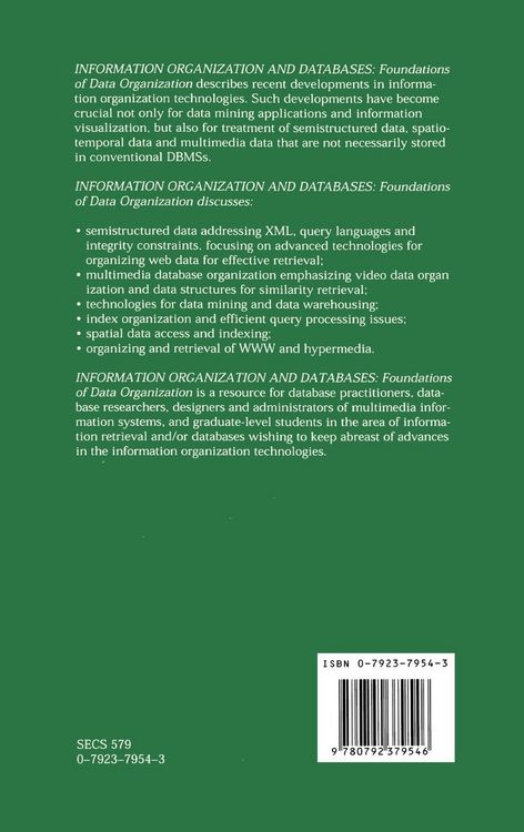Produktbild: Information Organization and Databases